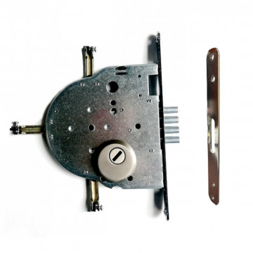 Cerradura de alta seguridad multipunto MHA con manija de placa y cilindro